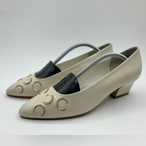 Laurent Leather Ivory/Cream Colored Dress Shoes Made In Italy Size 7.5